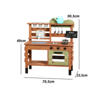 Outdoor-Pretend Kitchen Cooktop Cooktop Wooden Pretend Kitchen Sink Area for Children