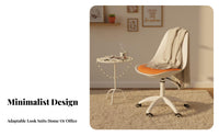 Armless Rolling Task Chair Space-Saving Office Furniture Easy to Clean for Women