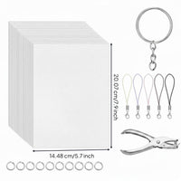 141 Pieces Shrink Keychain Kit Easy to Use Keychain Charm Making Kit Decorate and Bake Shrink Craft Set for School Projects