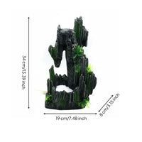 Resin Waterfall Mountain Easy to Clean Aquarium Mountain Decor Crevices