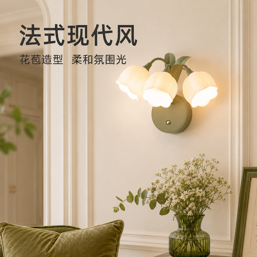 Tiworld Magnetic Charging 3-Head Wall Lamp with Flower Design