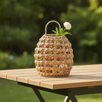 Gourd Basket Farmhouse Wall Basket with Handle Natural for Kitchen Organization