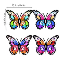 4 Pieces Metal Butterfly Wall Art Multicolor for Patio, Fence, Gardeners