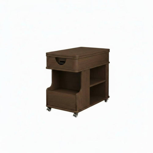Adjustable C-Shaped Table with casters Rolling Cart Multi-Purpose for Living Room