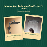 High Pressure Rainfall Shower Head, Large Panel, Adjustable