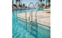 Three-Step Pool Ladder Drill Stainless Steel Pool Ladder Easy to Install for in-Ground Pools