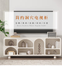 北欧风电视柜艺术现代简约小户型设计客厅收纳边柜地柜ins洞穴柜 白色40长X20厚X60高 整装