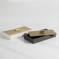 Modern Minimalist White Gold Woven Jewelry Box Storage Organizer