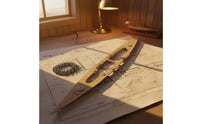 Wooden Deck with Anchor Chain Wooden Model Upgrade Kit Engraved Anchor Chain for Hobbyists