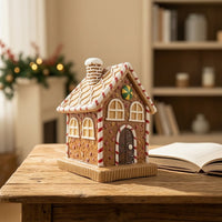 Christmas Figurine Hand-Painted Holiday Figurine Glittered Tabletop Ornament for Collectors, Mantel, Bookshelf