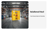 Cabinet Impact-Resistant-Resistant Risky Material Cabinet Double Lock System Yellow Risky Material Locker for Lab Technicians, Research Facility