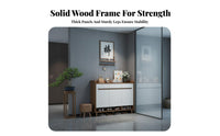 Solid Wood Footwear Storage Cabinet Space-Saving Design Entryway Storage Cabinet Sturdy Construction Modern Shoe Rack with Doors for Hallway