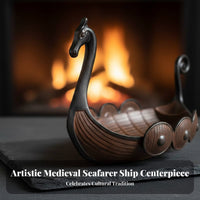 Boat Figurine Resin Model Nordic Ship Statue for History, Desktop