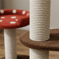 Toadstool Feline Tree Arched Opening Multi Level Feline Structure Dangling Toys