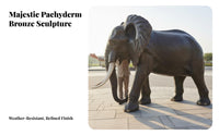 Bronze Elephant Sculpture Handcrafted Cast Copper Elephant Statue Handmade Wildlife Sculpture Sculpture for Business Owners, Homeowners, Garden