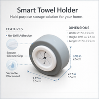 Bathroom Sink and Kitchen Towel Rack with Push-In Design for Homeowners, Wall Mount Suction Hook for