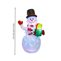 Christmas Inflatable Snowman Colorful Snowman with Top Hat Outdoor Decoration Eye-Catching Holiday Display Easy to Use