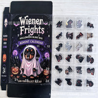 Halloween Ghost Dog Highland Cow Countdown Blind Box Pumpkin Cat Witch Pattern Acrylic Pendant Set