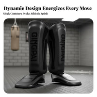 2 Pieces Shin Instep Guards Shock Absorbing Muay Thai Leg Guards Thickened Padding Spar Arena Shin Pads for Adults, Fighting Artists, Training, Gym