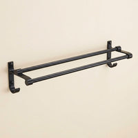 Towel Bar and Bath Holder for Washroom Organization, Wall Mounted Kitchen Rack with Hooks for Travelers, Aluminum Alloy Construction