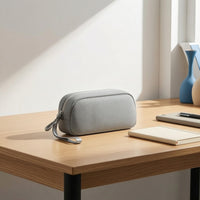 Zippered Tech Pouch with Wrist Strap Compact Electronics Organizer Textured Accessory Case Travel-Friendly for Travelers