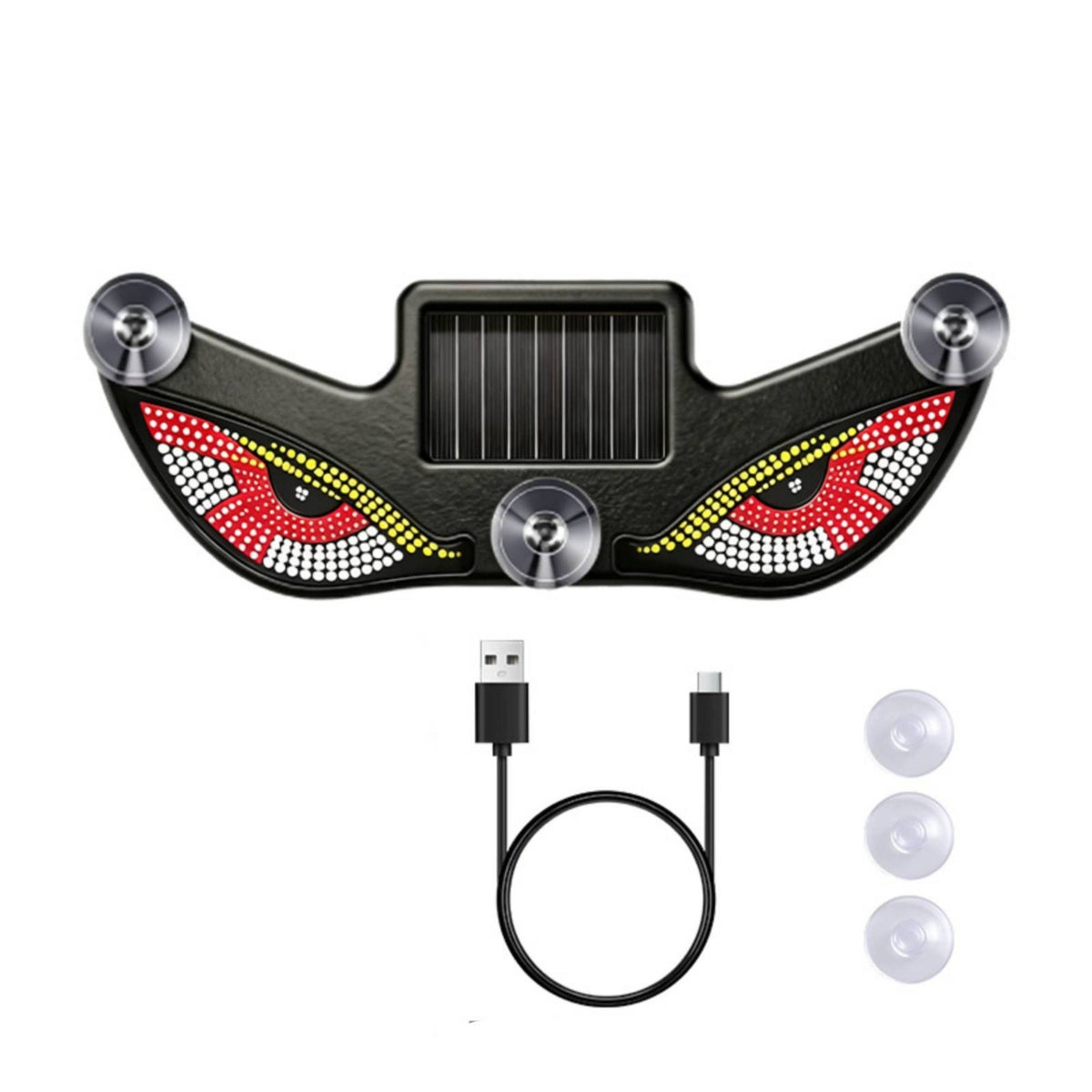 Solar-Powered Car Window Light Decorative Suction Cup Mount Evil-Eye Car Light