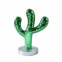 Disco Ball Sparkling Mirrored Statue Creative Design Reflective Plant Sculpture for Christmas, Desktop, Balcony