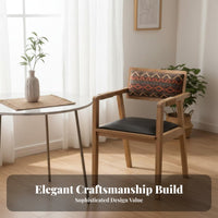 Upholstered Vrear Chair Retro design Dining Seat sturdy Wood Legs for Cafe Owners