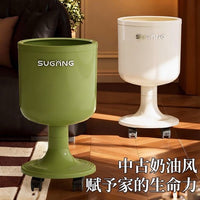 免弯腰家用2025新款酒杯垃圾桶高颜值大容量带轮客厅轻奢厨房卧室