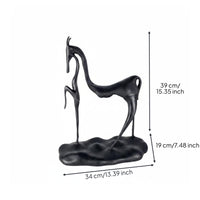 Abstract Horse Sculpture Modern Sculpture Figurine Handcrafted Look Table Ornament for Office