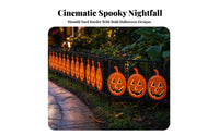 4 Pieces Halloween Fence with Stakes | Outdoor, Festive, Jack-O'-Lantern Fence Panel, for Yard