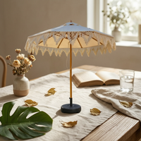 Fringed Parasol Woven Fringe Round Parasol Umbrella Pointed Finial Outdoor Shade