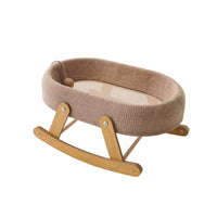 Cat Bed with Wooden Rocker Base Comfortable Rocking Cat Bed Sturdy Furniture for Cats, Living Room