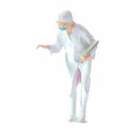 1:87 Scale Doctor Figure High Detail Miniature Nurse Figurine Realistic Details Emergency Scene People Model for Sand Table Scenes, Desktop Display