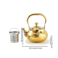 Teapot with Stainless Steel Infuser Patterned Teapot with Infuser Removable Tea Maker for Hosts