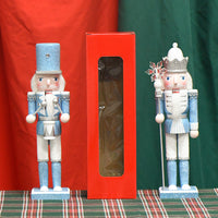 30cm Sky Blue Glitter Nutcracker King Wooden Craft Christmas Decoration