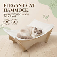 Cross-border Hot-selling Curved Solid Wood Cat Hammock Recliner Removable Washable Canvas Long-haired Cat Home Floating Nap Nest