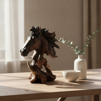 Horse Head Sculpture Resin Figurine Equestrian for Wine Cabinet, Art Collectors