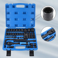 32 Pieces Socket Wrench Set Metric Socket Set with Case Deep Vehicle Tool Kit with for Mechanics, Home Mechanics, Automotive Repair, Garage