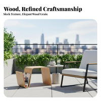 C-Shaped Magazine Table Scratch-Resistant C-Shaped Table Curved Shape for Office
