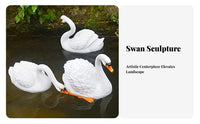 Buoyant Swan Statue Resin Material Buoyant Swan Figurine Weatherproof for Landscape Designers, Courtyard, Yard, Pool