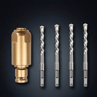 Knurled Wrench to Drill Adapter with Bits Anti-Slip Square Shank Adapter with Metal Chuck Converter Secure for DIYers, Mechanics, Handymen, Workshop, Wall Drilling, Home Improvement