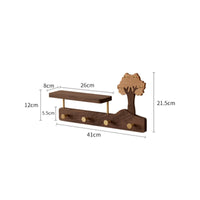 Wall-Mounted Coat Rack with Shelf Solid Wood for Foyer