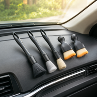 Car Detailing Kit Bagged Cleaning Brush Set Synthetic Bristles Wheels Interior