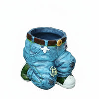 Jeans Flower Pot Weather-Resistant Denim Pants Planter for Patio, Balcony