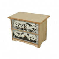 Wooden Desktop Cabinet Rectangular Countertop Organizer Box Solid Wood