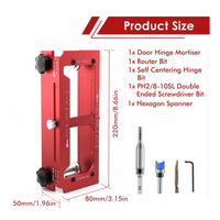 Door Hinge Install Jig Aluminum Alloy Adjustable Mortise Jig Accurate Alignment