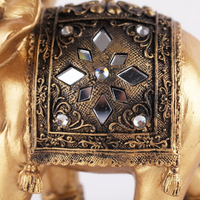 Golden Resin Elephant Statue Feng Shui, Raised Trunk Elephant Statue Home Office Ornament, Sculpture - Image 7