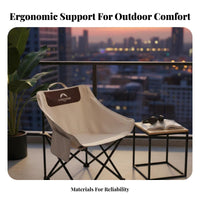 Foldable Highspine Moon Chair Portable Highspine foldable Recliner Comfortable Folding Seat sturdyDuty for Campers, Anglers, Beachgoers, Camping, Fishing, Beach, rearyard