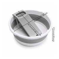 Collapsible Washboard Basin Space-Saving Foldable Wash Tub for Apartment